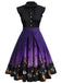 LILA HALLOWEEN PATCHWORK SWING KLEID