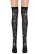 Schwarz 1950er Halloween Oberschenkelhoch Socken