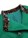 Grün 1940er Leopard Patchwork Knopf Mantel