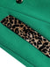 Weinrot 1940er Leopard Patchwork Knopf Mantel