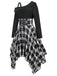 1950er Langarm Patchwork Swing Kleid