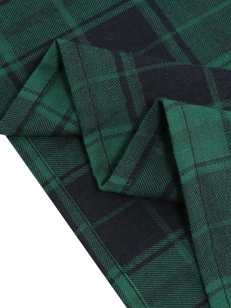 GRÜNES LANGARM PATCHWORK SWING KLEID