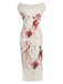 Weiß 1960er Halloween Zombie Braut Blut Bleistiftkleid