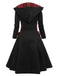 Schwarzes 1950er Kariertes Swing Kleid