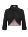 Schwarz 1950er Kunstwolle Wickeln Bolero Jacke