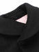 Schwarz 1950er Kunstwolle Wickeln Bolero Jacke
