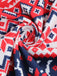 1950er V-Ausschnitt Patchwork Weihnachts  Kleid