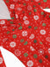 1950er V-Ausschnitt Patchwork Weihnachts  Kleid