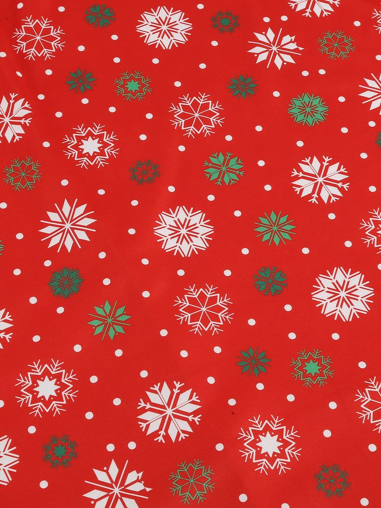 1950er V-Ausschnitt Patchwork Weihnachts  Kleid