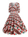 1950er V-Ausschnitt Patchwork Weihnachts  Kleid