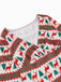 1950er V-Ausschnitt Patchwork Weihnachts  Kleid