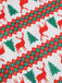 1950er V-Ausschnitt Patchwork Weihnachts  Kleid