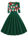 Rotes 1950er Weihnachten Plaids Schleife Dekor Kleid