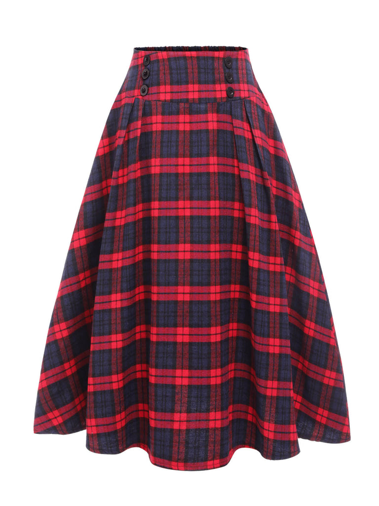 ROTER 1940ER KARIERTER SWING ROCK