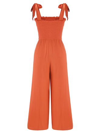 1930er Orange Einteiliger Overall mit Schnürriemen