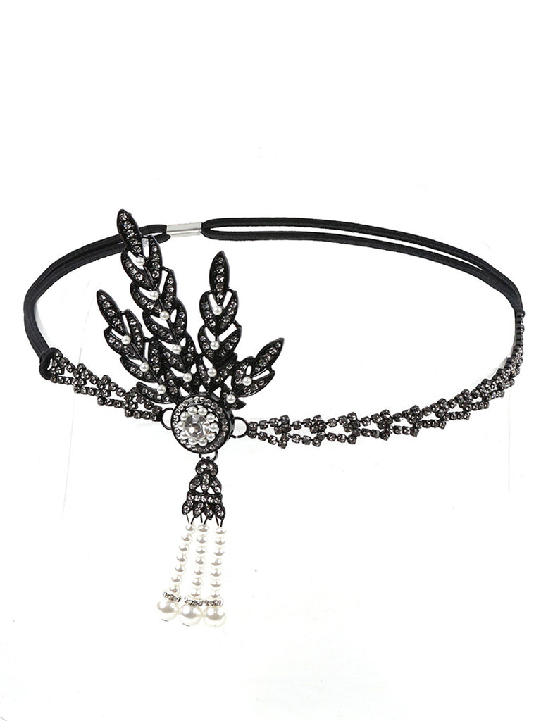 1920ER FRANSENPERLE QUASTE STRASS STIRNBAND