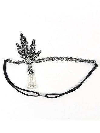 1920ER FRANSENPERLE QUASTE STRASS STIRNBAND