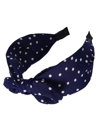 Dunkelgrün Retro Tupfen Verknotet Bogen Stirnband