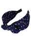 Marineblau Retro Tupfen Verknotet Bogen Stirnband