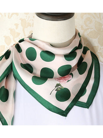 QUADRATISCHER SCHAL MIT GRÜNEN VINTAGE PUNKTEN