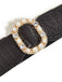 Schwarzer Breiter Retro Gürtel Mit Perle