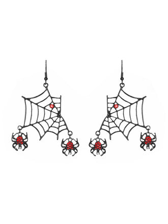 Halloween Spinnennetz Strass baumeln Ohrringe