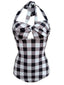 VINTAGE NECKHOLDER PLAID BOW BADEANZUG