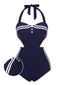 MARINEBLAUER HALFTER EINTEILER BADEANZUG