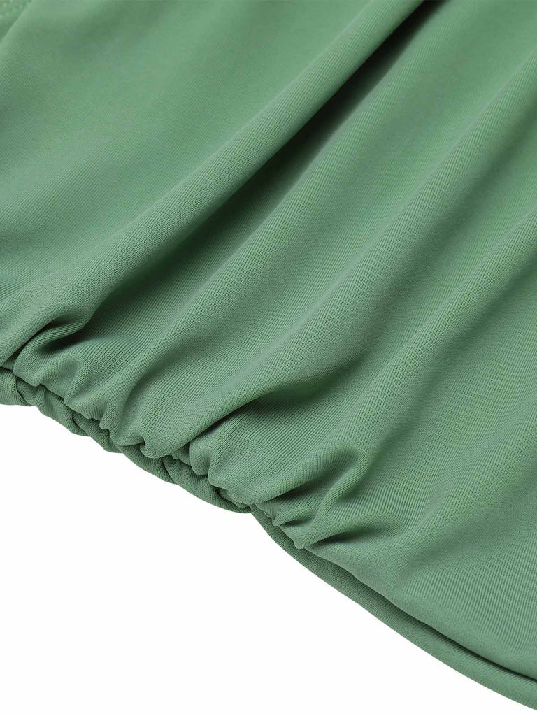 Grün 1930er Pfingstrose Halter Einteiler Badeanzug