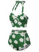 Grün 1930er Daisy Halter Badeanzug