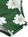 Grün 1930er Daisy Halter Badeanzug