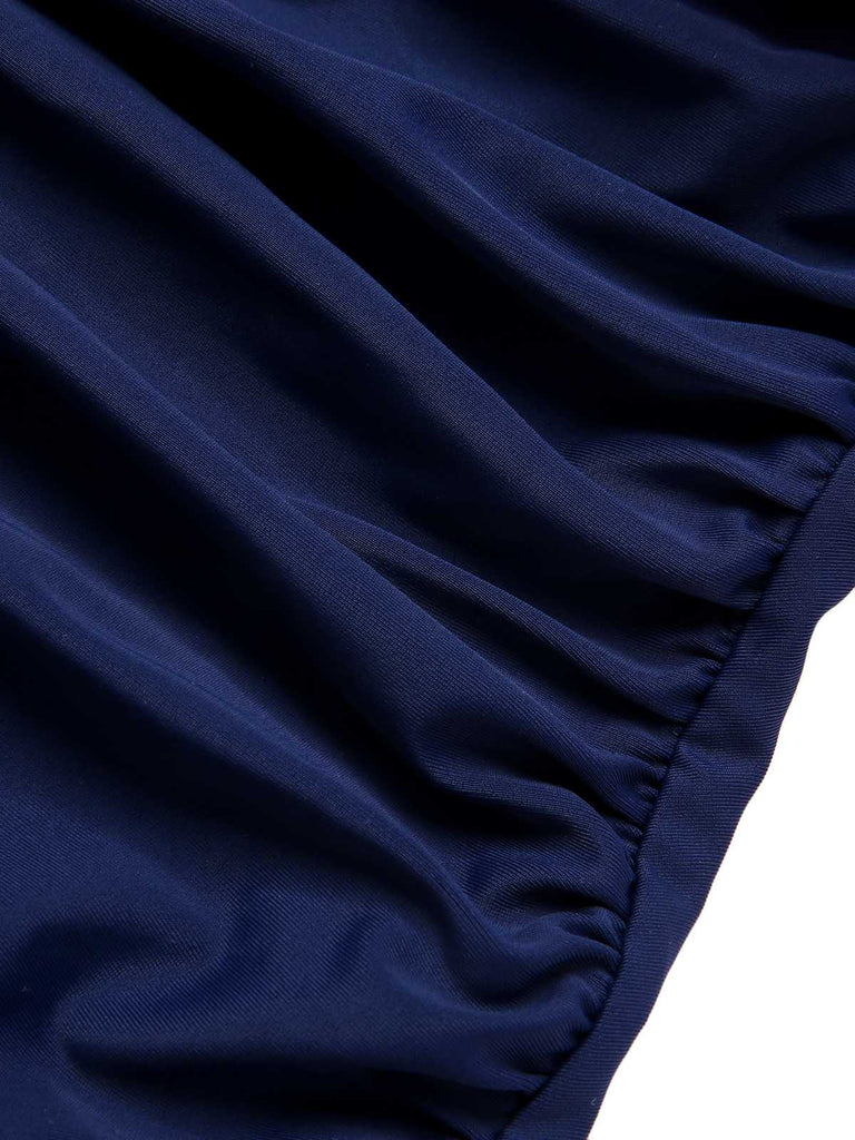 1950er Halter Gestreifter Einteiliger Badeanzug