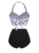 1950er Halter Kontrast Polka Dots Badeanzug