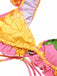 3PCS 1950er Rosa Blumen Badeanzug Set