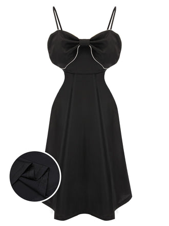 1940er schwarze Schleifen-Träger-Schlafbekleidung