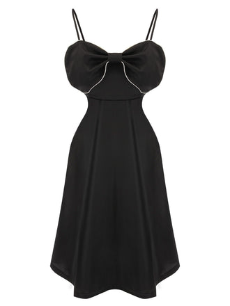 1940er schwarze Schleifen-Träger-Schlafbekleidung