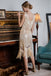 APRIKOSE 1920ER PAILLETTEN FRANSEN FLAPPER KLEID MIT PERLEN