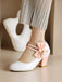 VINTAGE PATCHWORK BOW HOHE ABSATZ SCHUHE