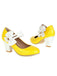 VINTAGE PATCHWORK BOW HOHE ABSATZ SCHUHE