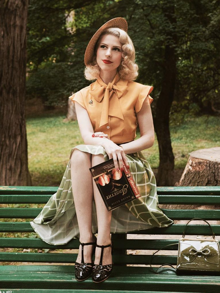 1950ER PATCHWORK PLAID BOW TOP UND RÖCKE